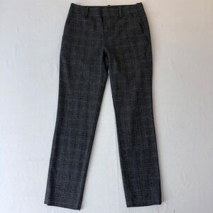 Zara Woman Gray Brown Plaid Glen Check Slim Fit Dress Pants Size 2 7149/249/809
